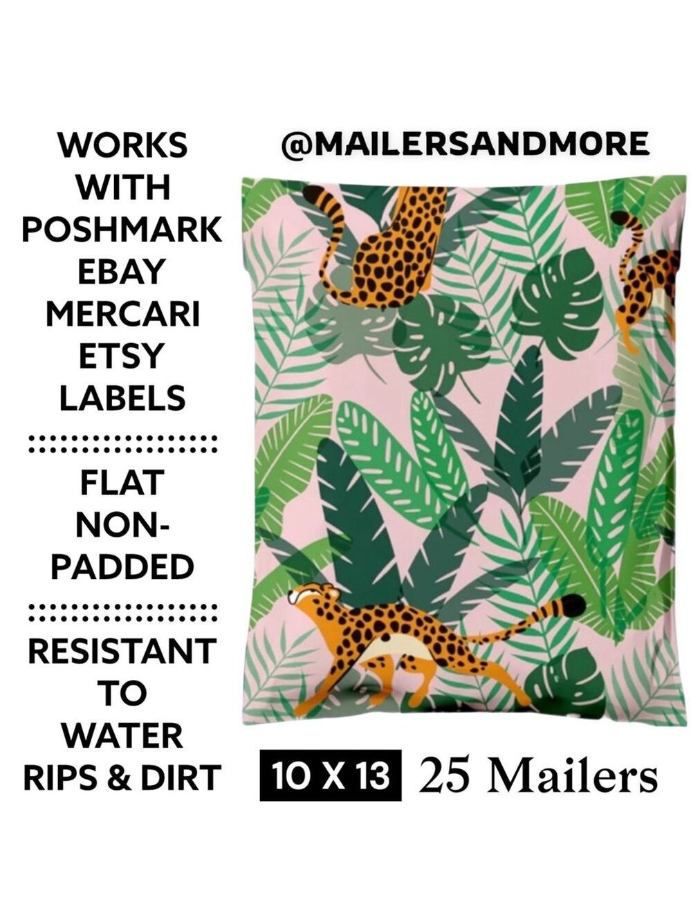 25 10X13 Poly Mailers, Cheetahs, Shipping Envelopes PRICE IS FIRM - Picture 2 of 9